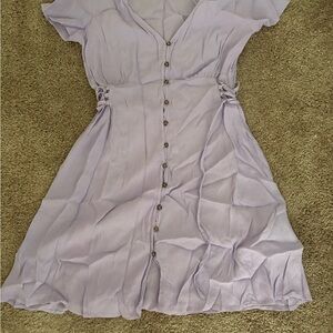 Forever 21 Light Purple Button-Front Mini Dress